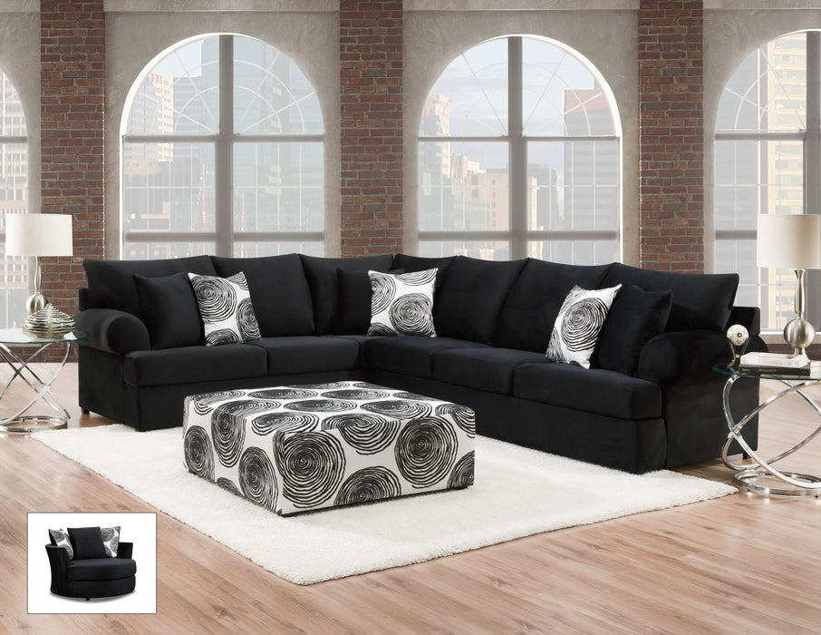 Groovy Black 2Pc sectional